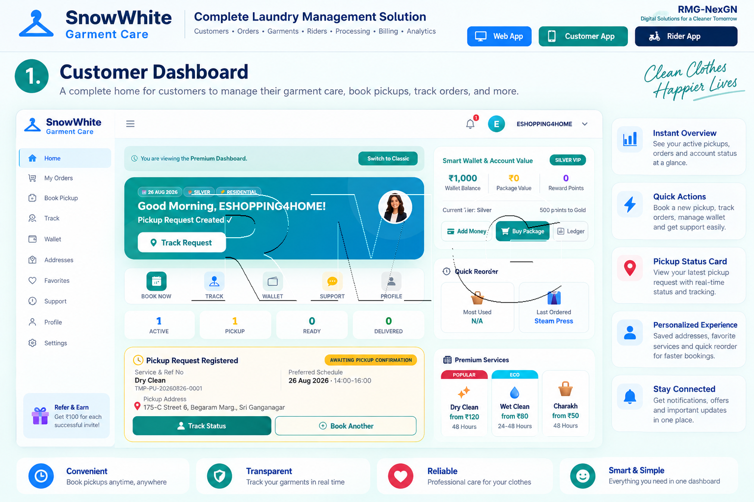 SnowWhite Laundry Management Software